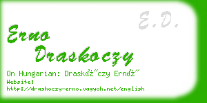 erno draskoczy business card